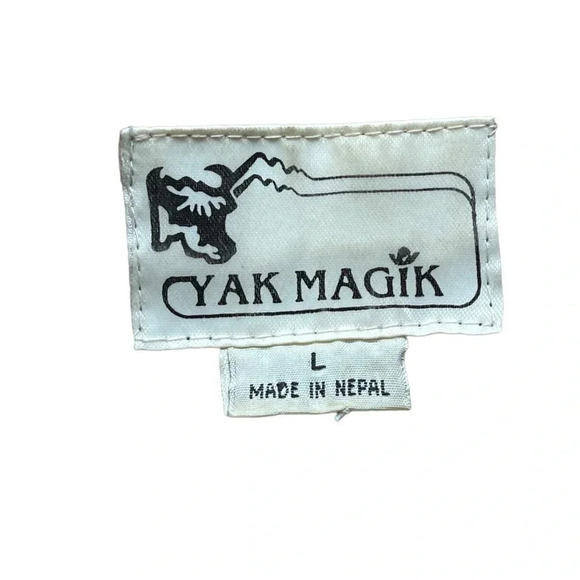 Yak Magik  Fun Funky‎ Embellished Cotton Silk Vintage Jacket Women Size Large - Picture 10 of 12